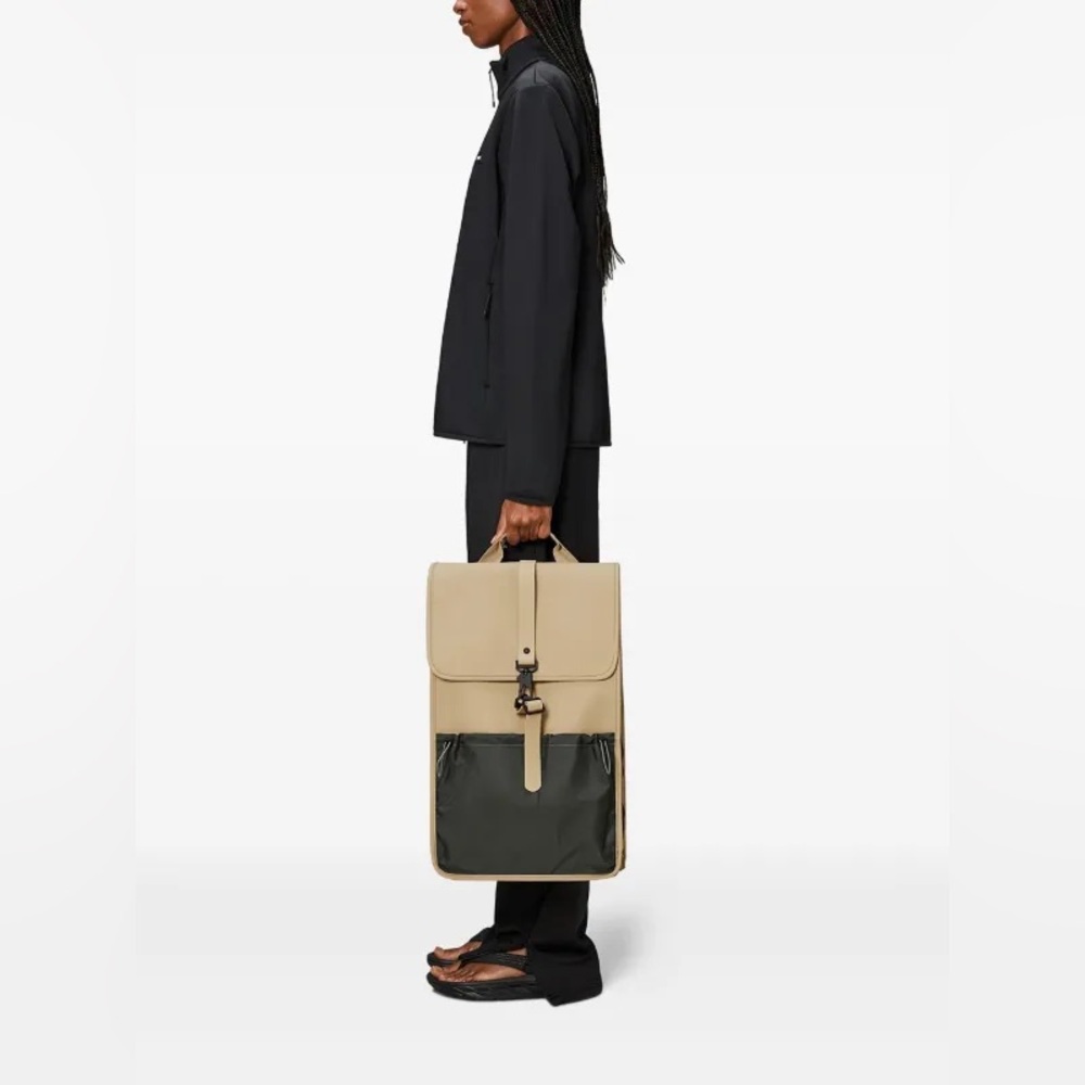 RAINS Mix flap backpack in natural, NWT